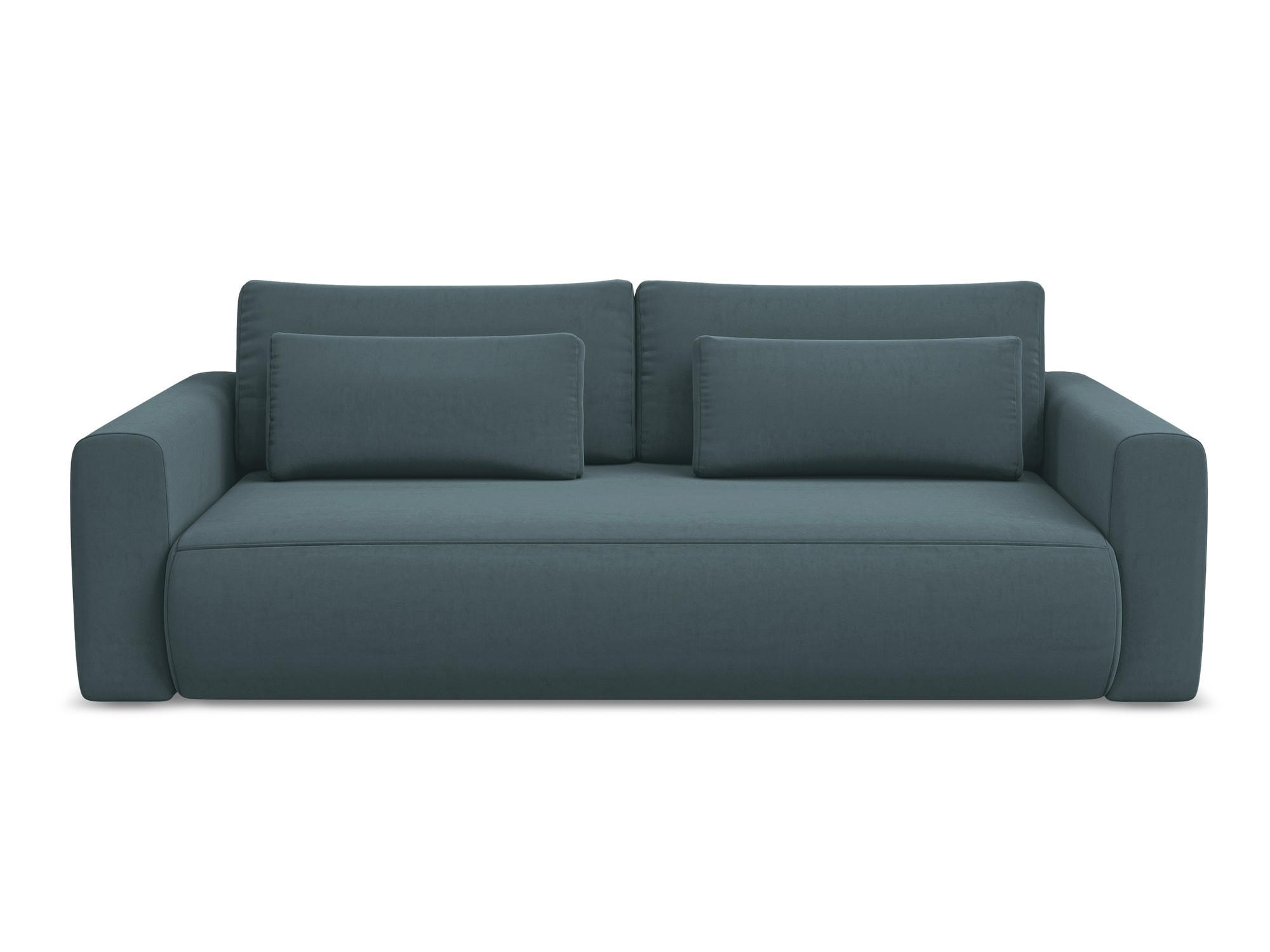 3-SITZER SOFA mit Schlaffunktion Samt Stoff Blau - Blau/Petrol, Kunststoff/Textil (238/82/105cm) - Makamii