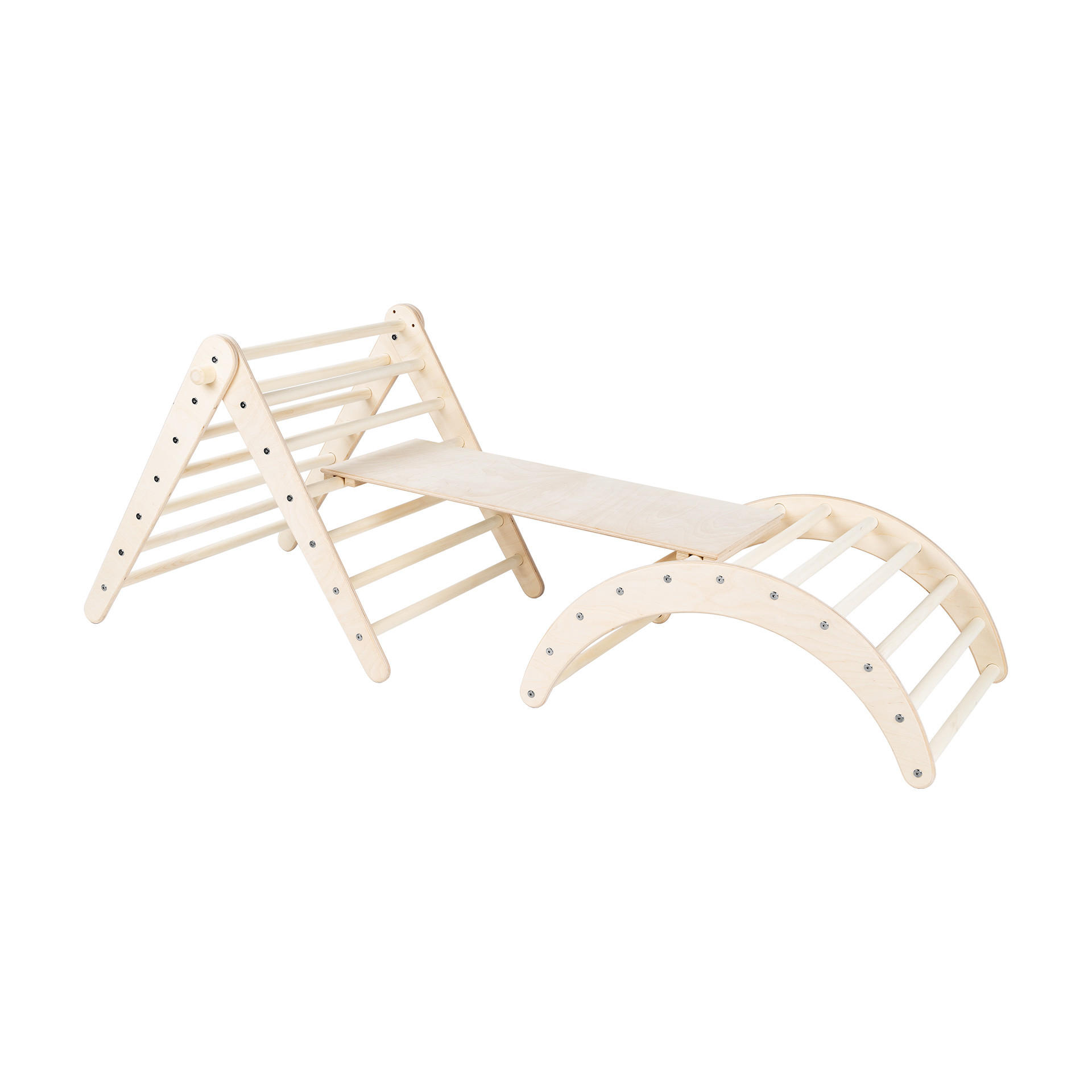 KLETTERSET Montessori 3-tlg. - Naturfarben, Holz (170/80cm) - arthur berndt