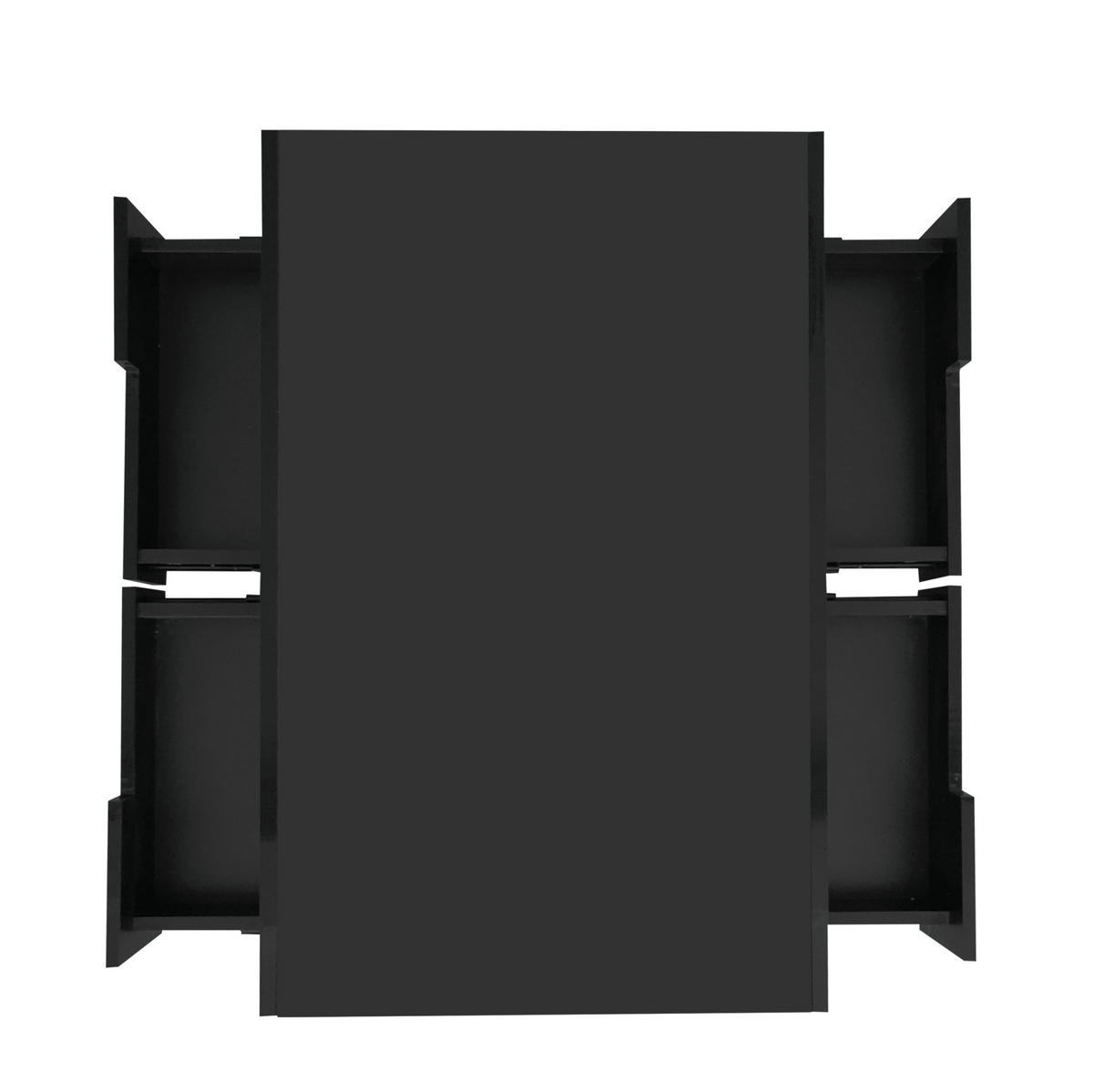 COUCHTISCH aus Spanplatte 80x50x36 cm in Schwarz mit LED-Beleuchtung - Schwarz, Holzwerkstoff (80/50/36cm) - Modfu
