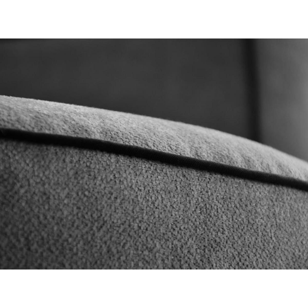 DREHSESSEL Dolce grau velour - Schwarz/Grau, Textil (90/83/90cm) - Beautysofa