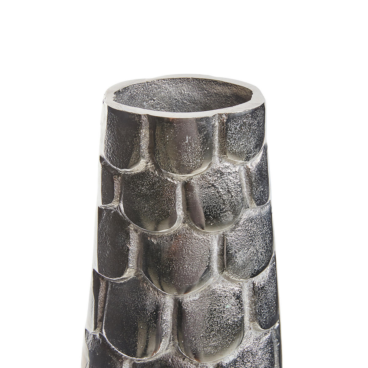 BLUMENVASE Aluminium silber Sukhothai - Silberfarben, Metall (47cm) - Beliani
