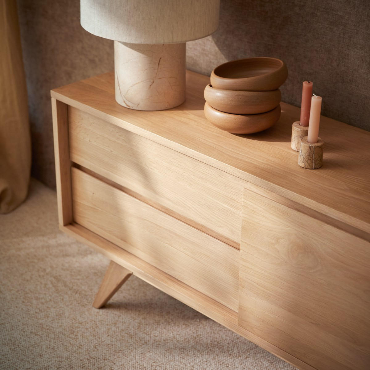 SIDEBOARD Esmée Natur aus Eiche - Naturfarben, Holz (130/60/35cm) - Tikamoon