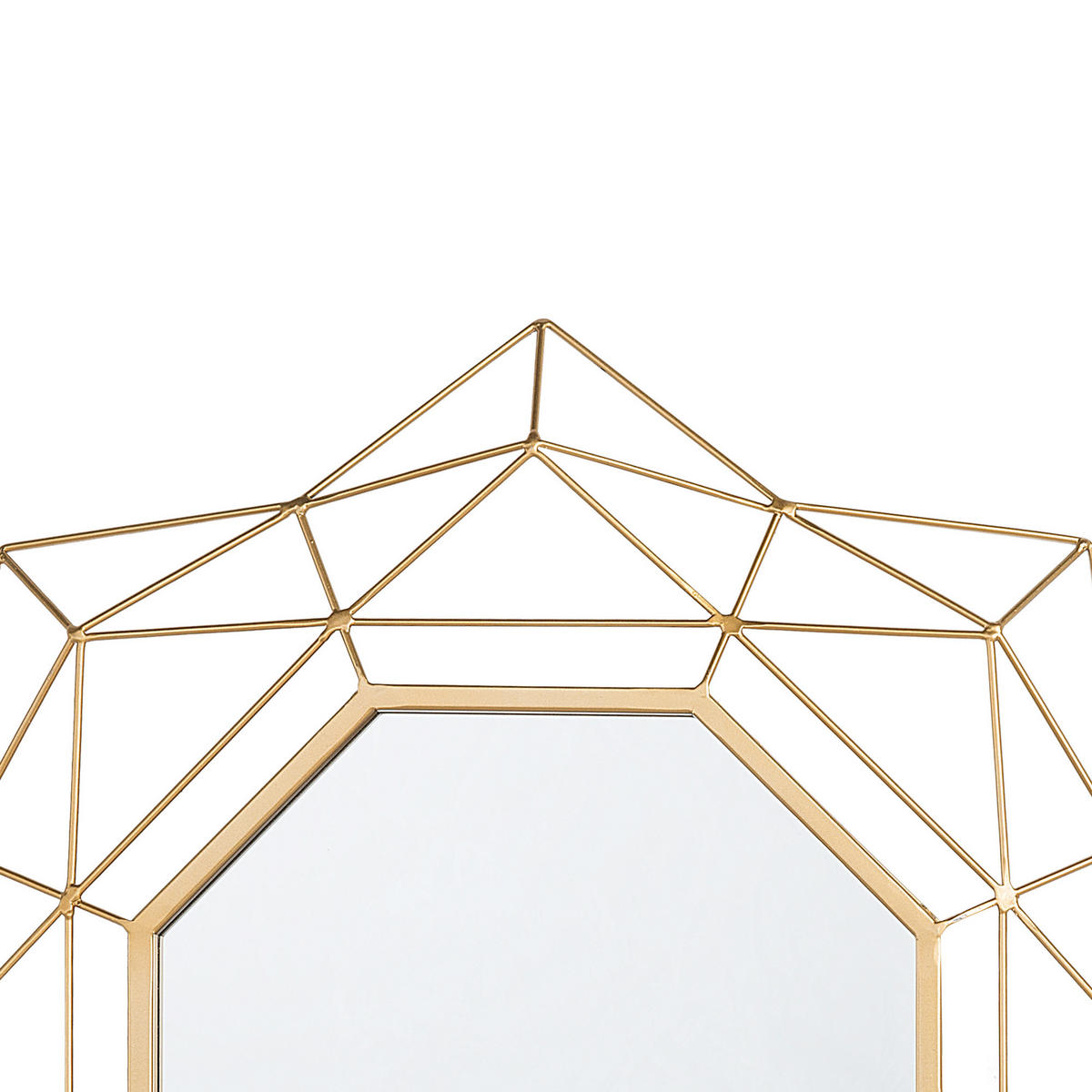 WANDSPIEGEL gold Sternenoptik 60 cm Hillion - Goldfarben, Metall (60/60/4cm) - Beliani