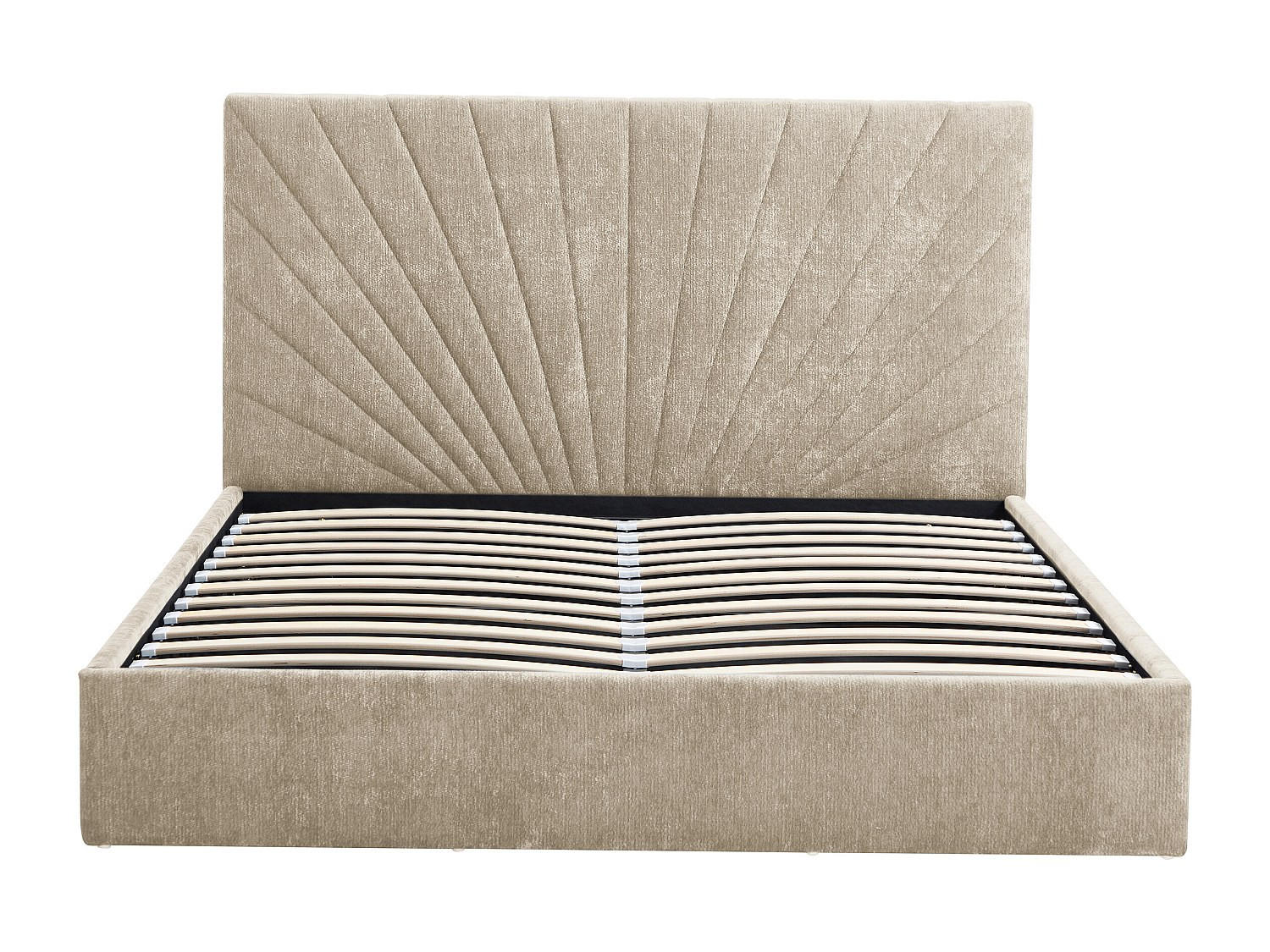 BETT mit Bettkasten - 2 Personen - Stoff - Beige - Beige, Textil (180/200cm) - Vente-Unique