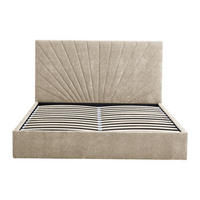 BETT mit Bettkasten - 2 Personen - Stoff - Beige - Beige, Textil (180/200cm) - Vente-Unique