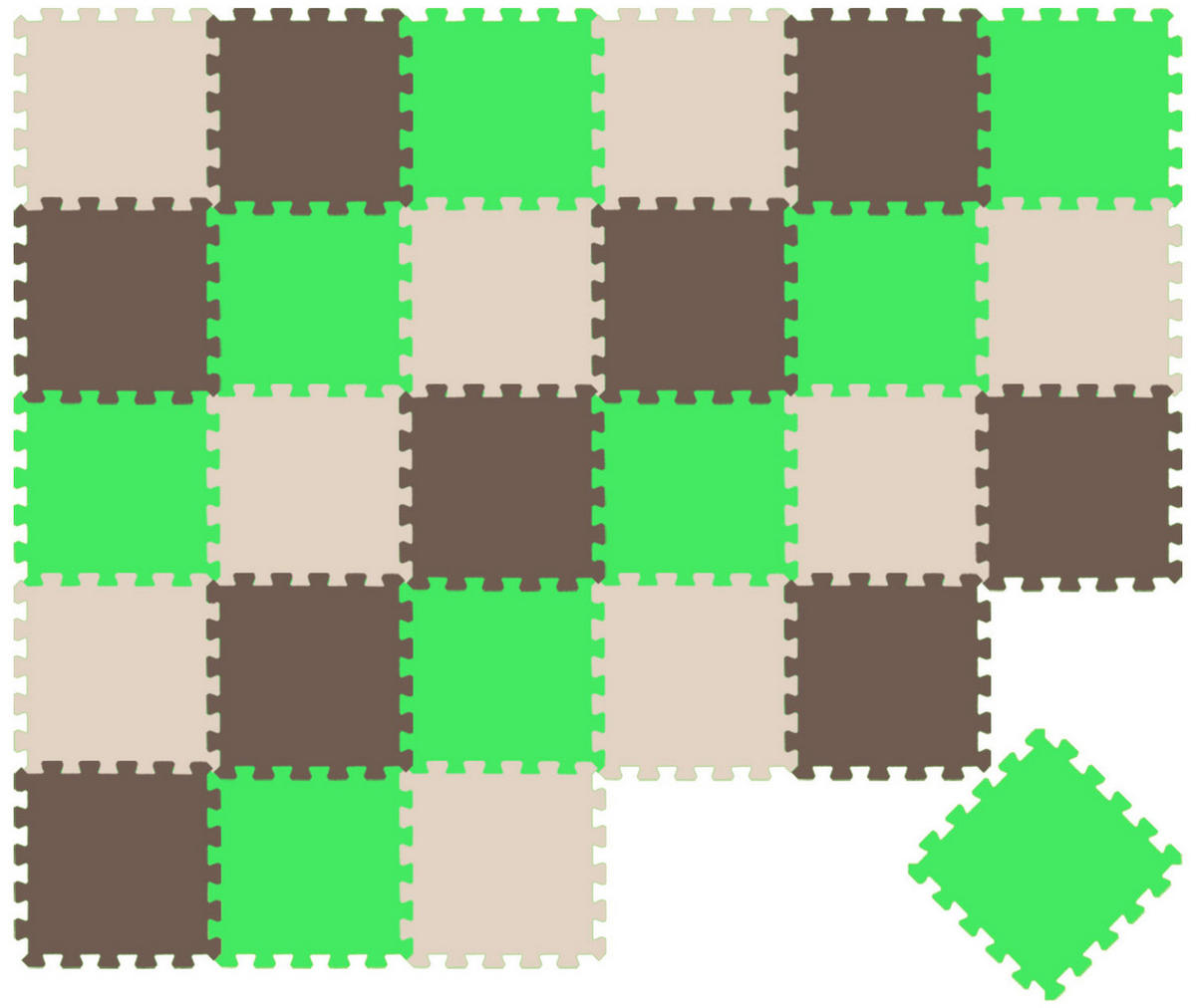 SPIELMATTE ab Null - 270/90 cm Puzzlematte Beige - Multicolor, Kunststoff (30/30cm) - Littletom