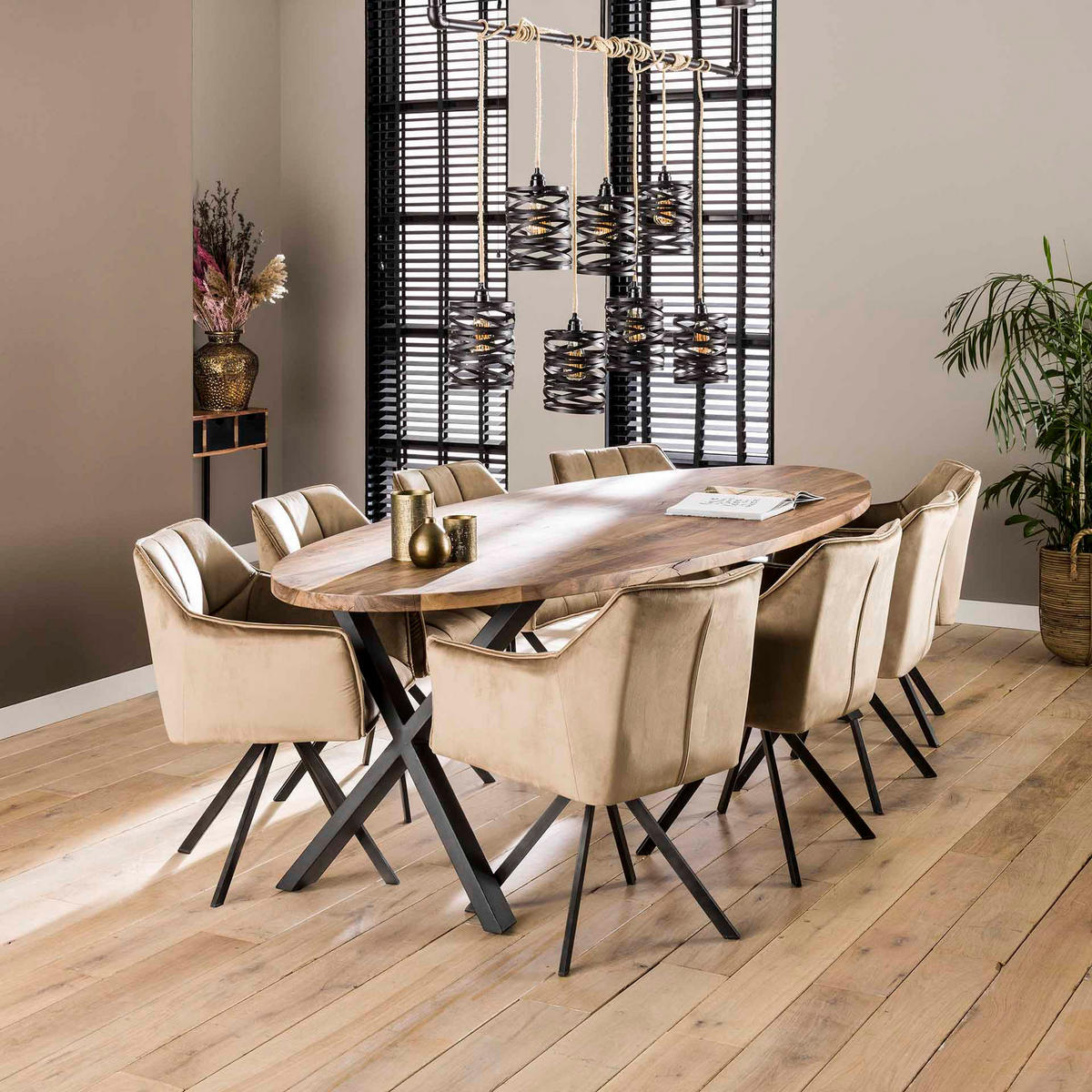 ESSZIMMERSTUHL Raster Beige 60/63/81 cm - Beige, Metall (63/81/60cm) - Hoyz Collection