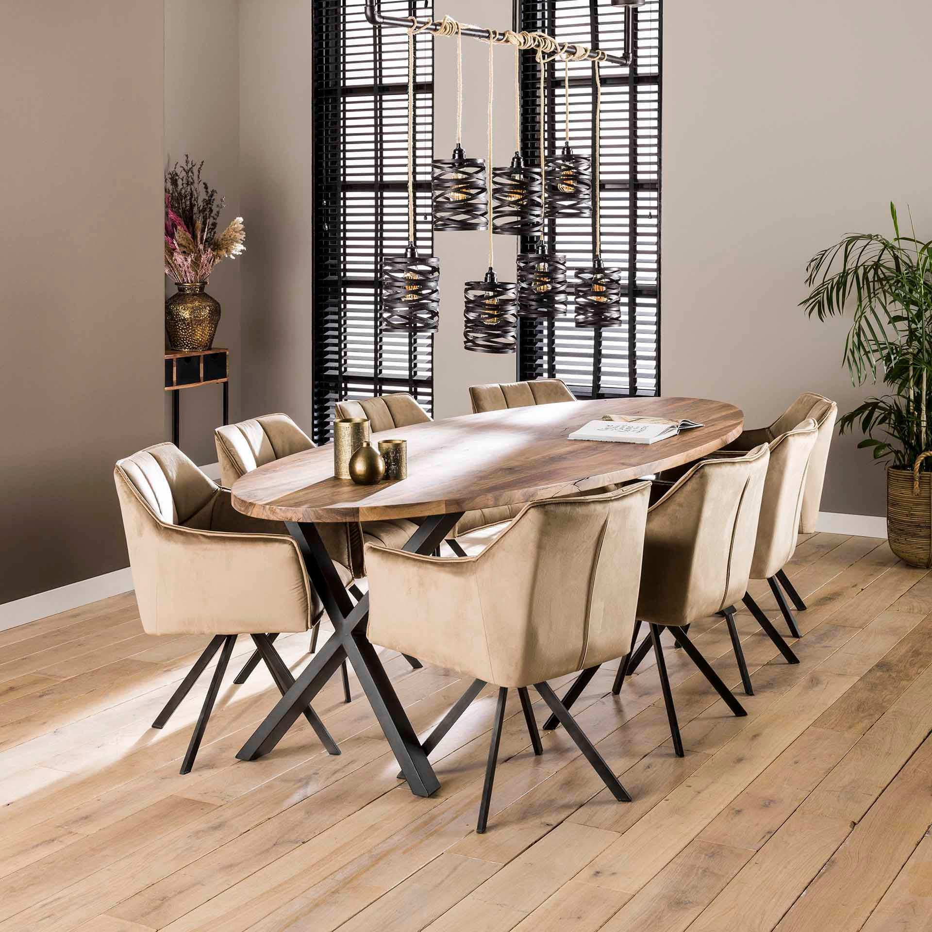 Thumbnail - Hoyz Collection Esszimmerstuhl, Beige, Metall, 1-Sitzer, 63x81x60 cm, CE, Esszimmer, Stühle, Esszimmerstühle, Armlehnens...