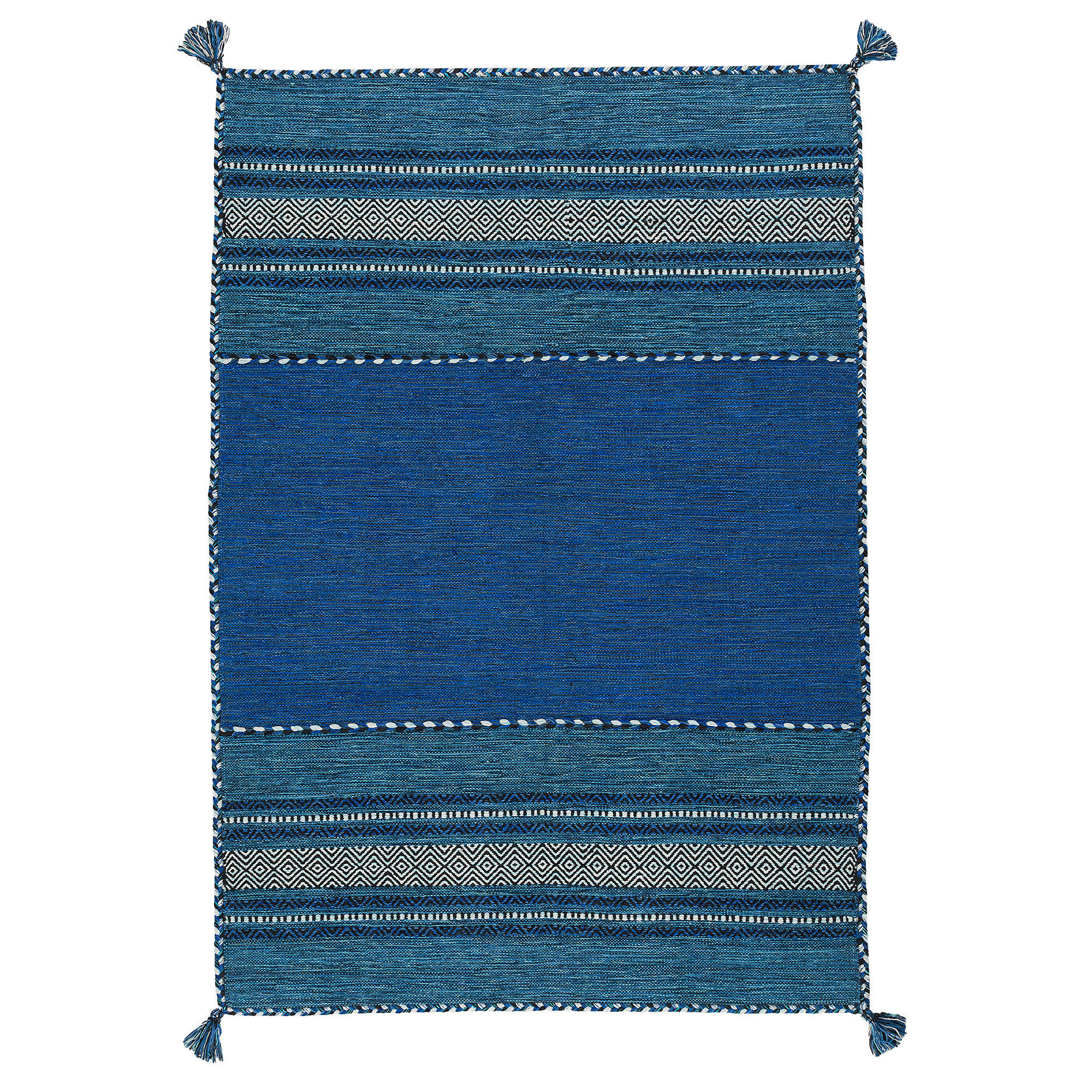 NATUR TEPPICH KELIM NAVARRO - Blau, Textil (300/400cm) - Pergamon