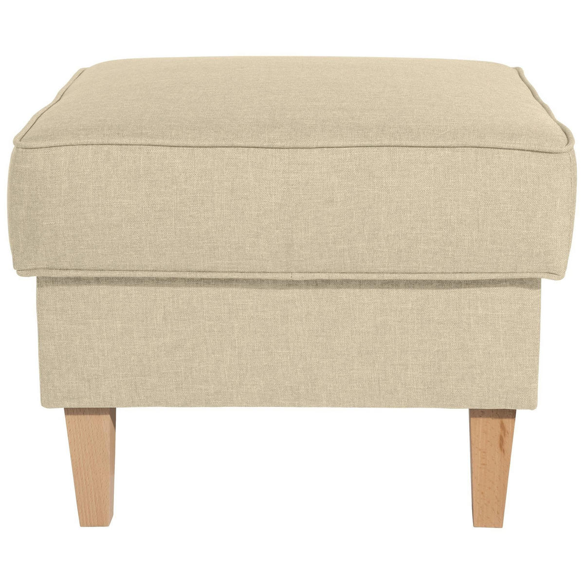 HOCKER Karlen Bezug Flachgewebe Buche natur / beige - Beige/Buchefarben, Kunststoff (53/45/53cm) - 58aufmkessel