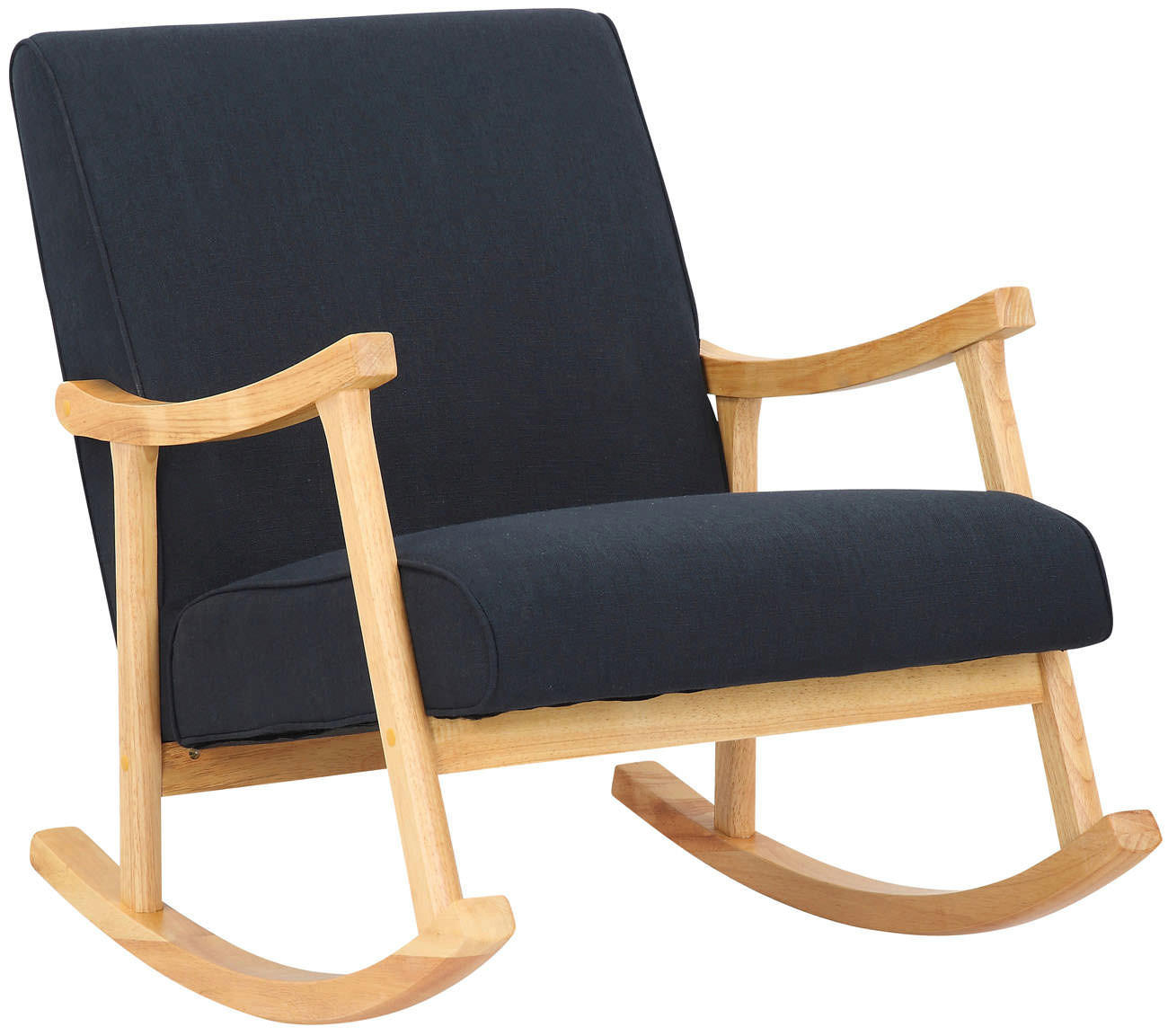 SCHAUKELSTUHL Stoff schwarz - Schwarz, Holz/Textil (67/82/92cm) - CLP