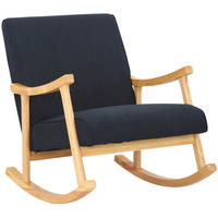 SCHAUKELSTUHL Stoff schwarz - Schwarz, Holz/Textil (67/82/92cm) - CLP