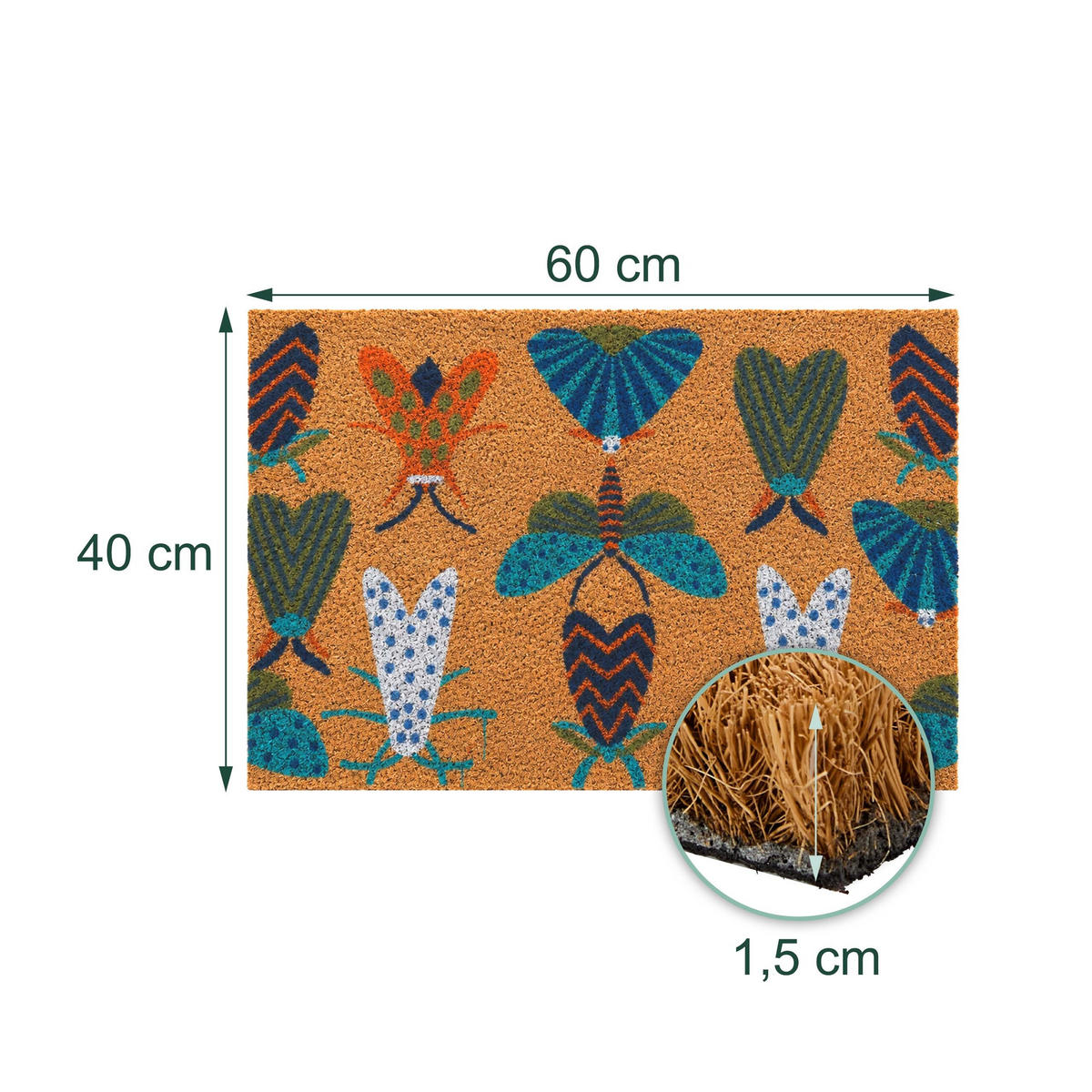 ROHOŽ - viacfarebná, textil/plast (60/40cm) - Relaxdays