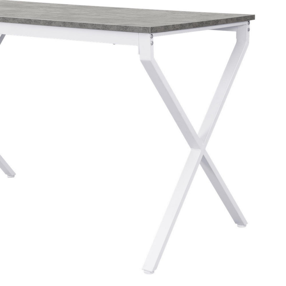 ESSTISCH SAMUEL, Beton, 120/60/76 cm - Weiß/Grau, Holzwerkstoff/Metall (60/120/76cm) - B&D Home