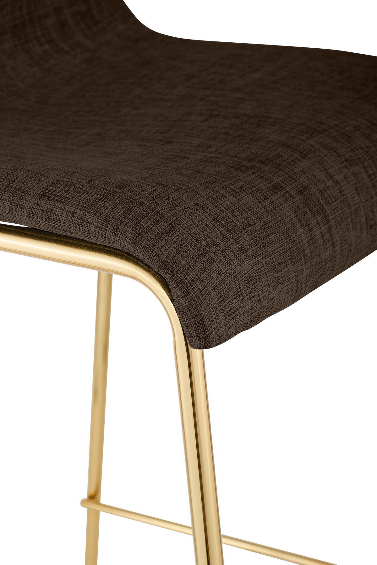 BARHOCKER Stoff Braun - Goldfarben/Braun, Textil/Metall (43/100/48cm) - CLP