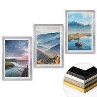 WANDBILDER 3er Set - 40x60 cm Silberner Rahmen - Berglandschaften, Wasserfälle - Silberfarben, Kunststoff (40/60cm) - ArtPrintCave
