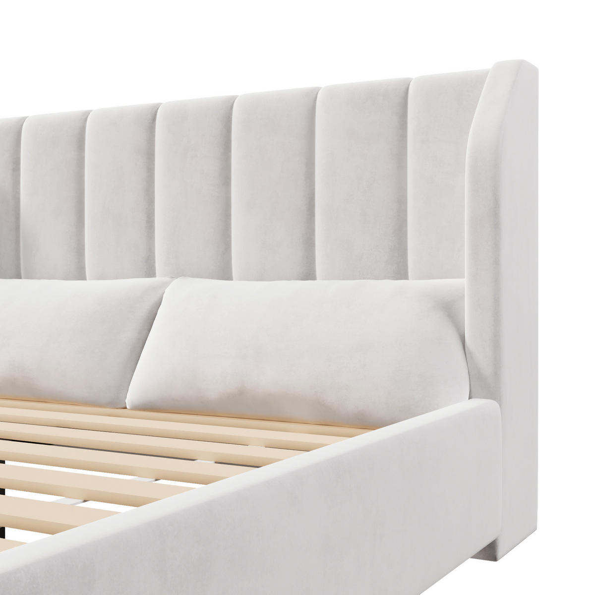 POLSTERBETT 140x200 cm in Beige mit Lattenrost und gepolstertem Kopfteil - Beige, Textil (140/200cm) - IVMEU
