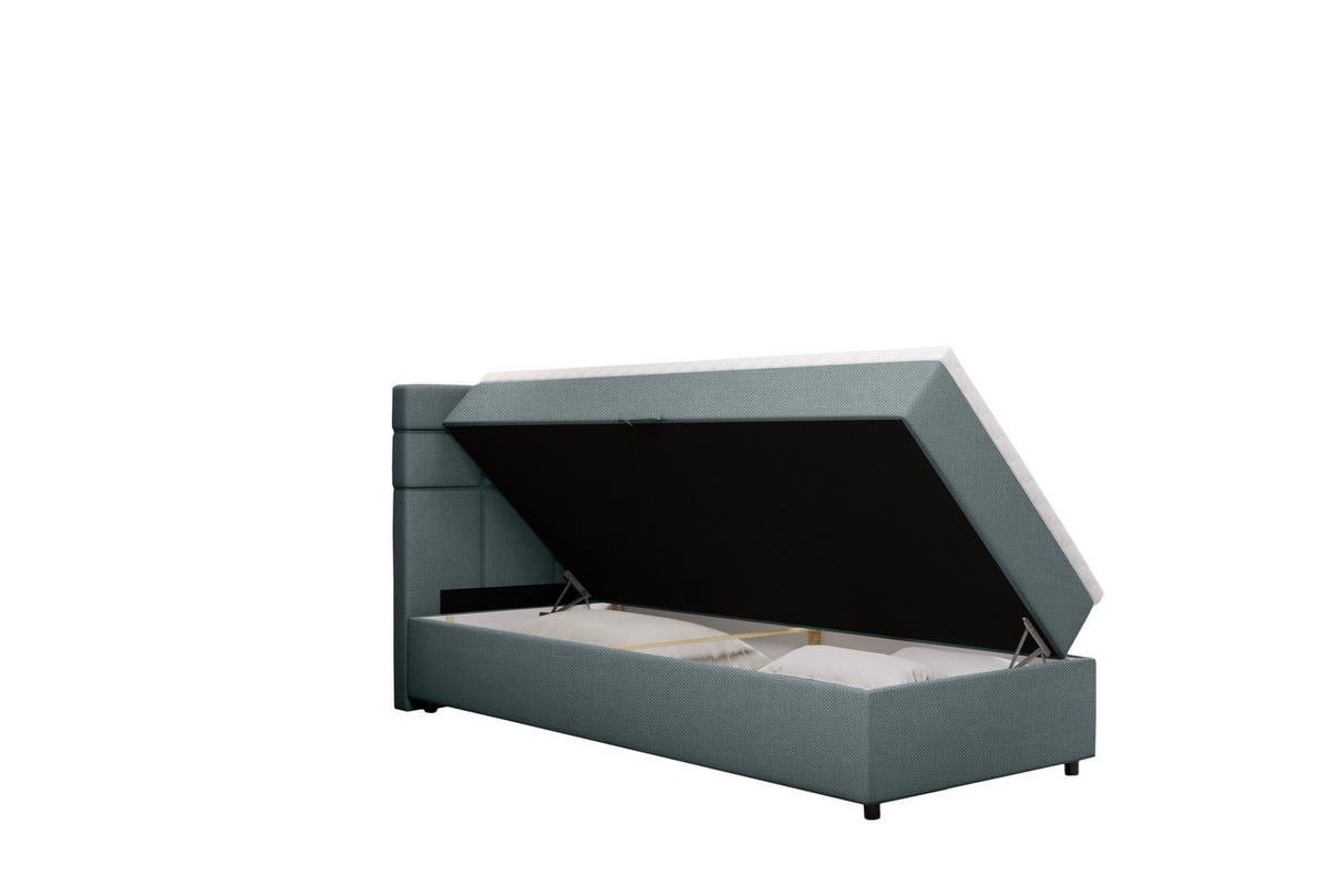 BOXBETT Reve 90 x 200 cm mit Bettkasten und Lattenrost ohne matratze - hellblau - Hellblau, Holz (90/200cm) - Panda Möbel