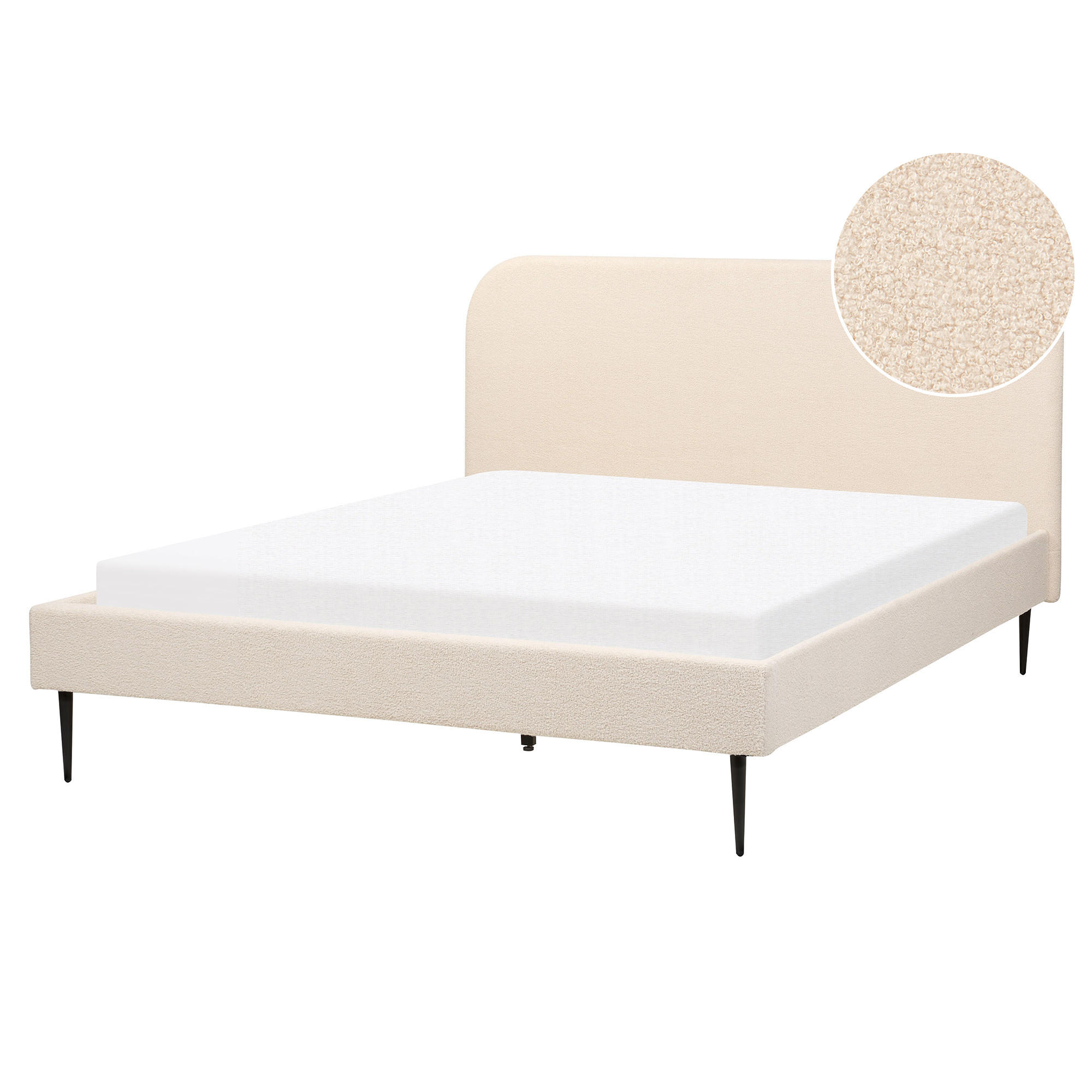 POLSTERBETT 160/200 cm Helles Beige Flayat - Beige, Textil (160/200cm) - Beliani