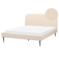 POLSTERBETT 160/200 cm Helles Beige Flayat - Beige, Textil (160/200cm) - Beliani