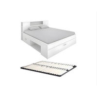 BETTRAHMEN - 2 -Sitzer - Holzspan - weiß - LEANDRE - Weiß, Holz (140/190cm) - Vente-Unique