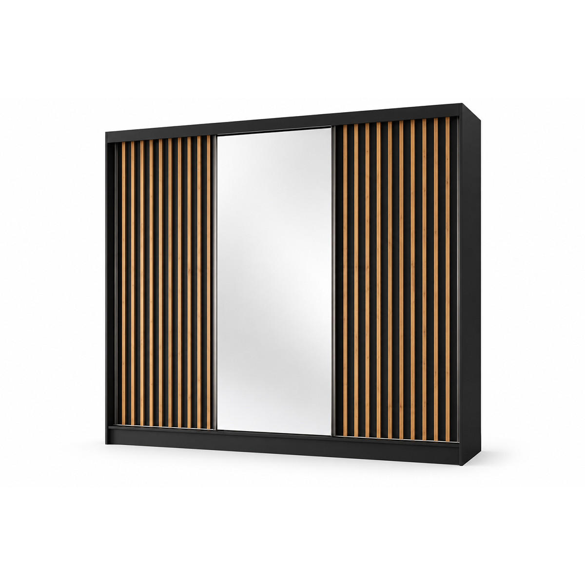 KS Home Concept Kleiderschrank Schwarz 240x216x61 cm