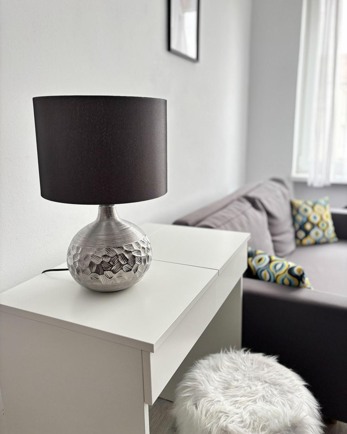 TISCHLAMPE Yakima 28/28/43 cm - Grau, Keramik (28/28/43cm) - Beliani