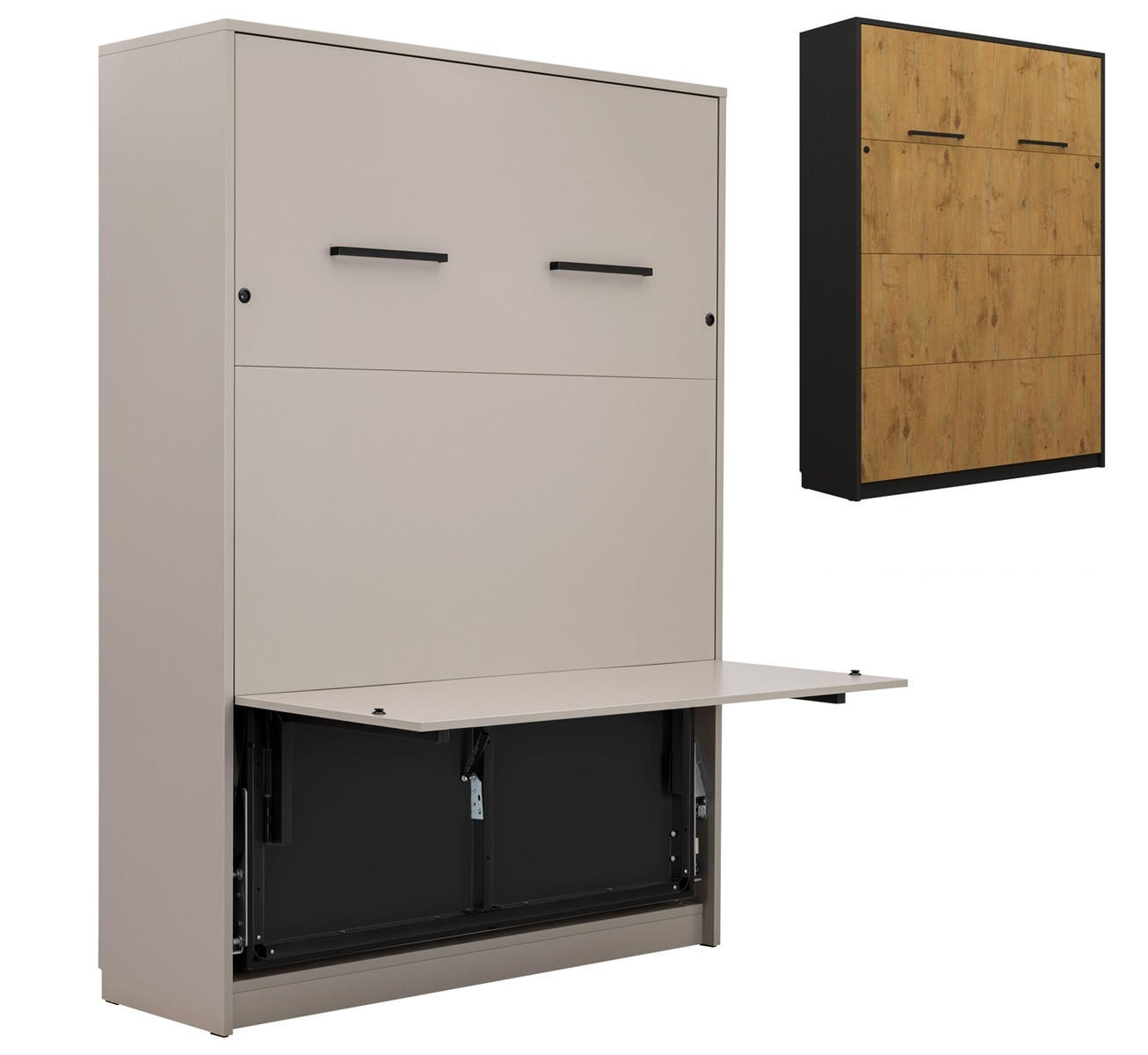 QMM TraumMöbel Schrankbett Braun, Schwarz 120x200 cm