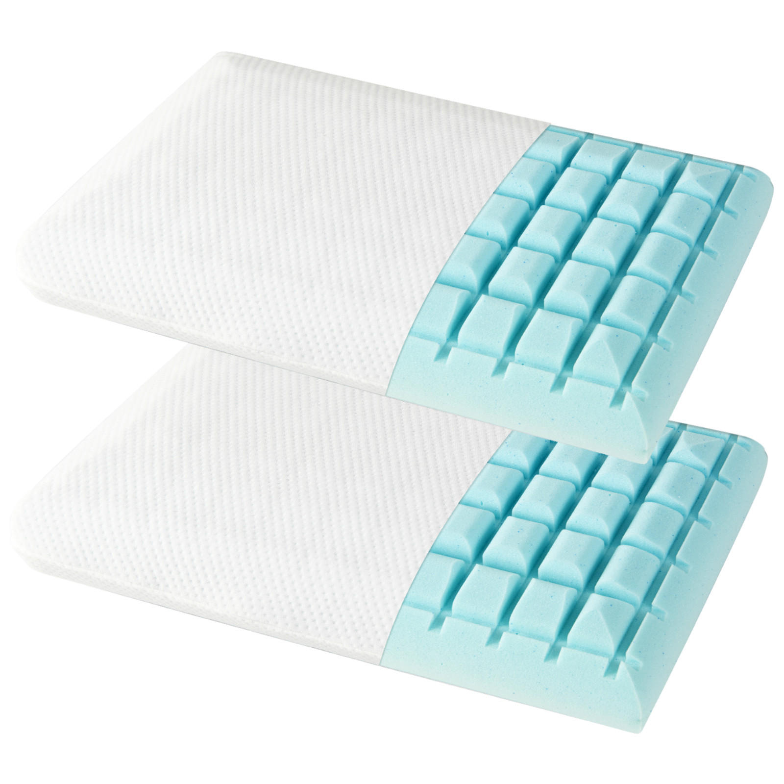 KOPFKISSEN 2er-Set Weiß - Weiß, Textil (40/60cm) - COSTWAY
