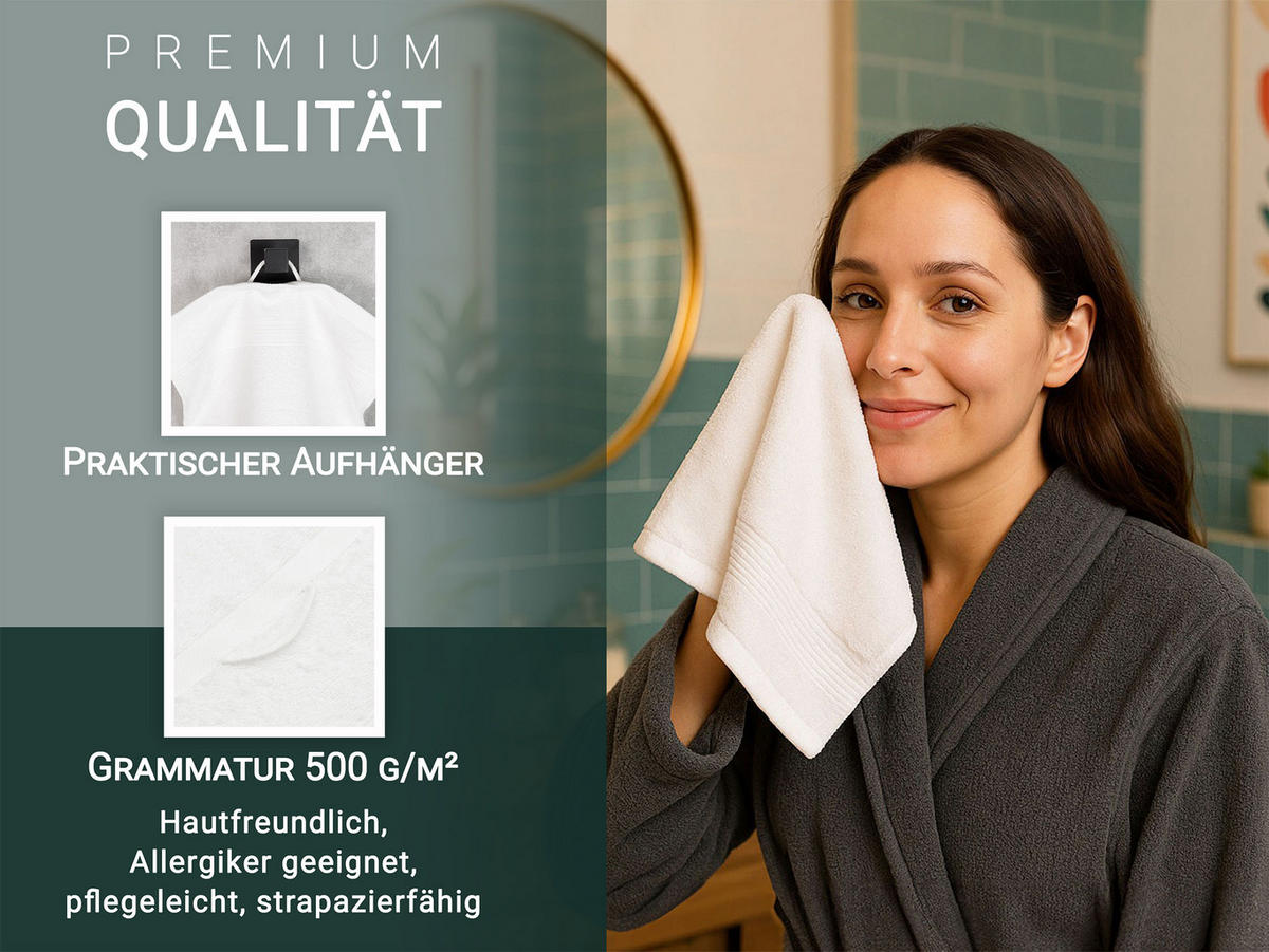 SEIFTÜCHER, 10er-Set, 30x30 cm, 100% Baumwolle - Weiß, Textil (30/30cm) - Zollner