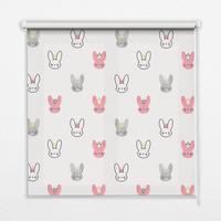 VNÚTORNÁ roleta - okenná roleta - roleta - 100x180 cm - Farebné králiky v korunách - pink, plast (100/180/0.5cm) - TULUP