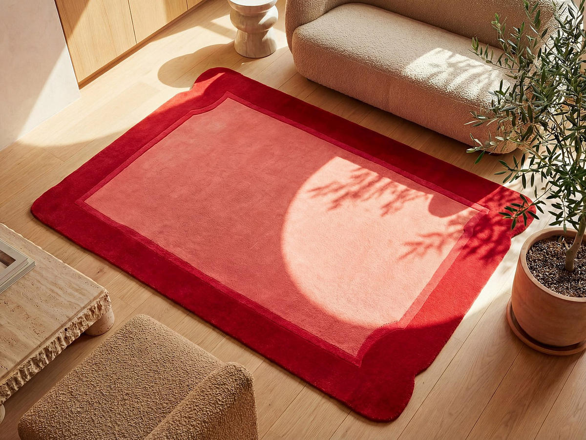 WOHNZIMMERTEPPICH - 230 cmcm x 160 cmcm - Stoff - Rot, Rosa - MANOLA - Rot/Rosa, Textil (230/160cm) - Vente-Unique