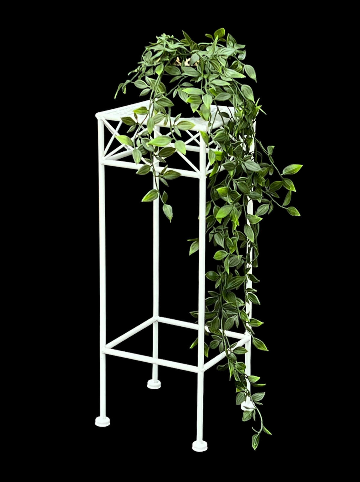 BLUMENHOCKER 50 cm Metall Weiß Eckig 96314 S - Weiß, Metall (18/50/18cm) - DanDiBo