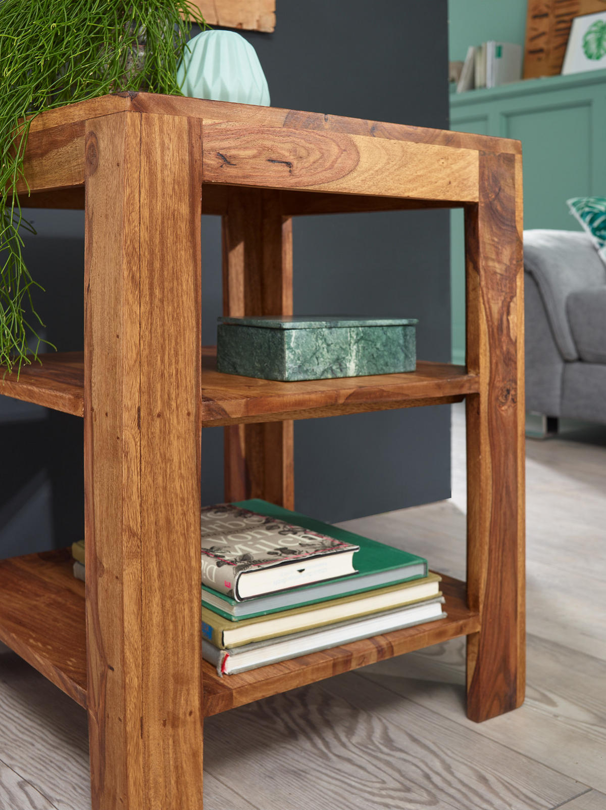 BÜCHERREGAL Massivholz Handgefertigt Pflegeleicht, Braun 44x44x60 cm - Braun, Holz (44/60/44cm) - KADIMA DESIGN
