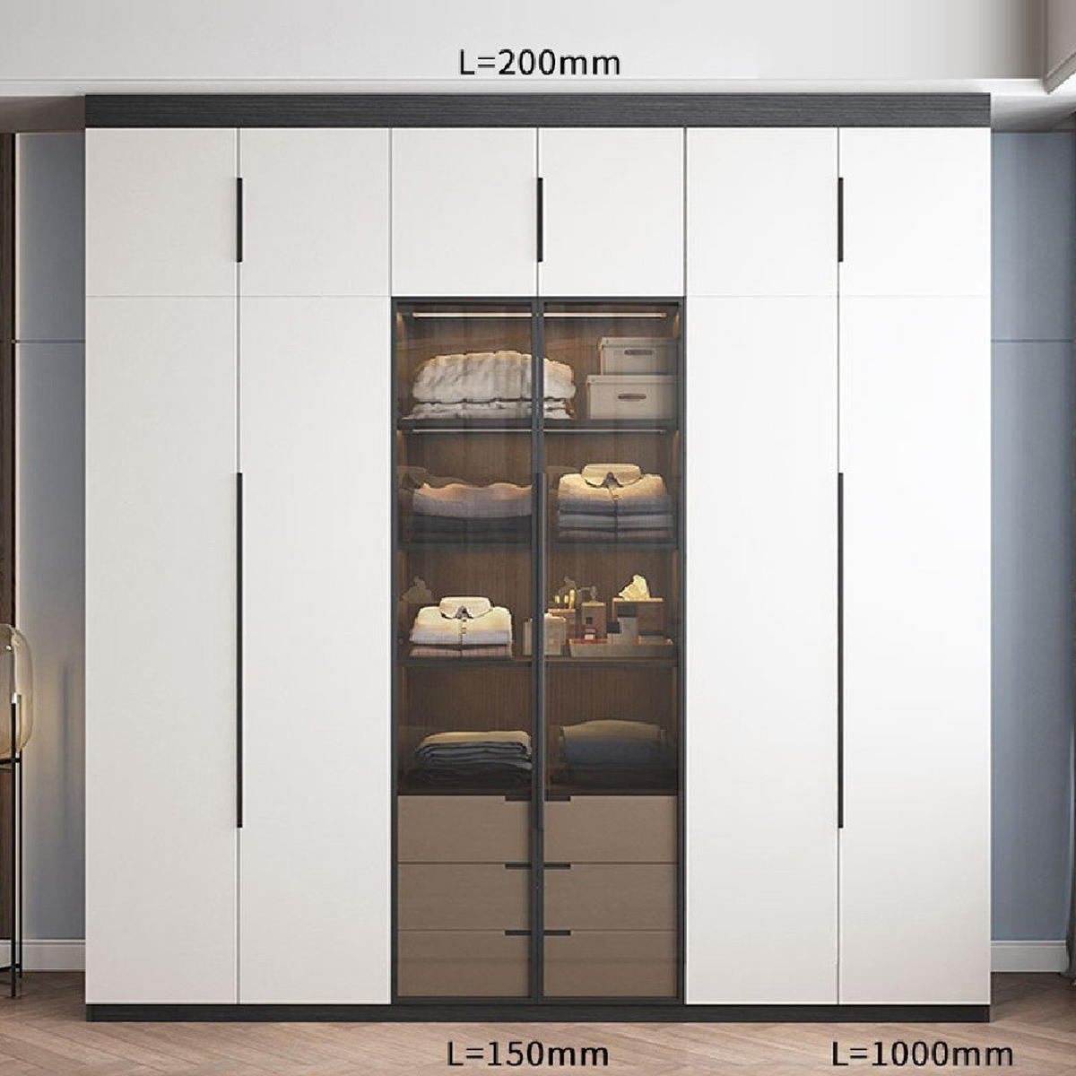 MÖBELGRIFF 10er-Set Aluminium - Schwarz, Metall (1.7/12/1.7cm)