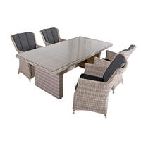 GARTEN-SITZGRUPPE Hanoi 5-teilig Gartenmöbel-Set - Grau, Kunststoff - DELUKE