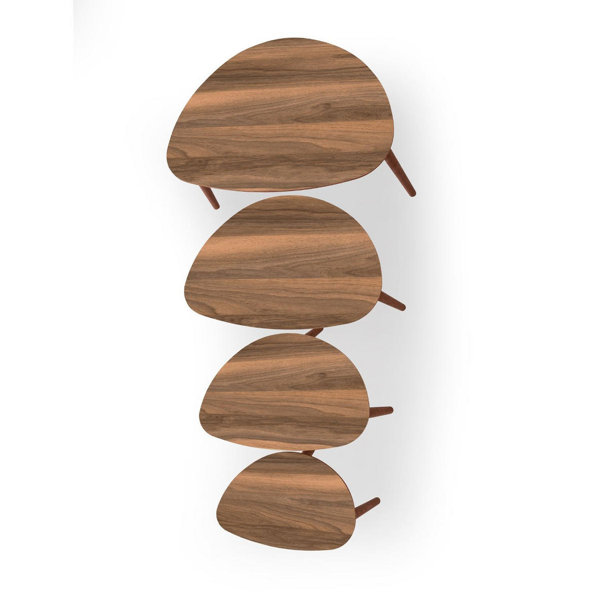 SATZTISCH Nora 4-teilig Nussbaum - Nussbaumfarben, Holzwerkstoff (45/68/55cm) - Habitat Garten