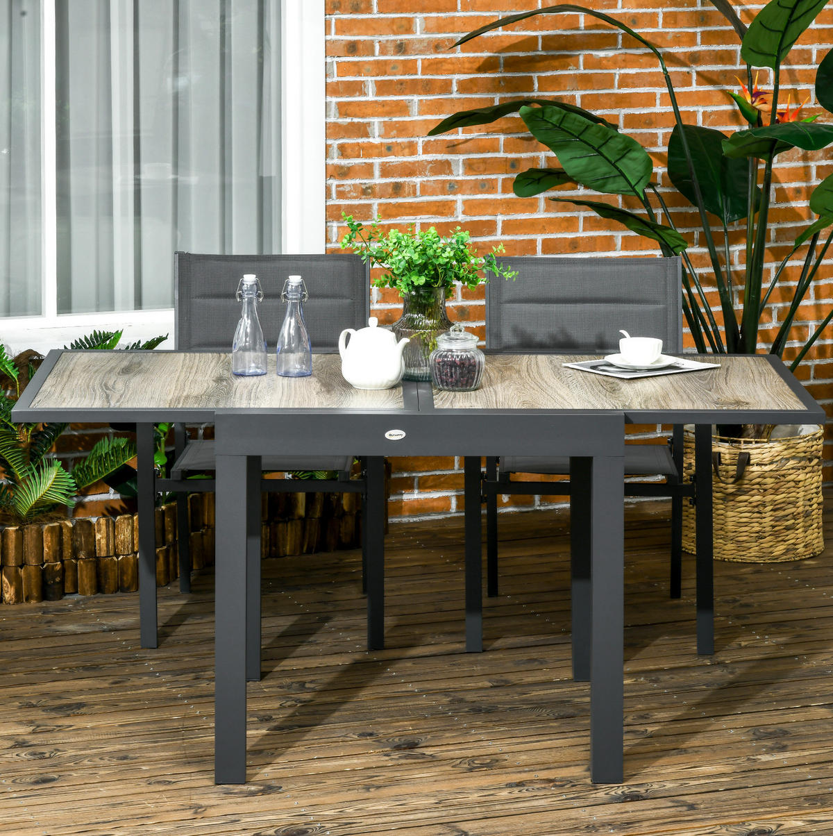 LOUNGETISCH 80/160/75 cm Beige aus Aluminium mit Ausziehfunktion - Beige, Metall (160/80/75cm) - OKMYHOME