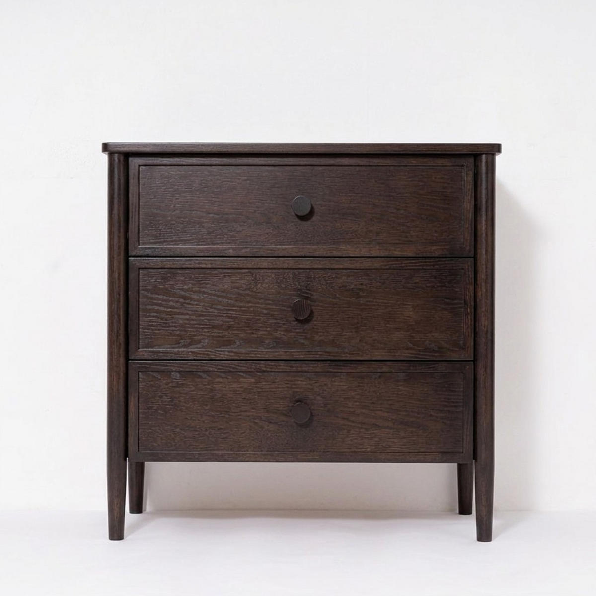 KOMMODE Rose, Eichenholz und Eichenfurnier, Espresso - Braun, Holz (80/80/45cm) - WOODEK