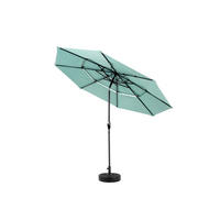 SONNENSCHIRM 300/300/250 cm hellgrün aus Stahl mit Kurbel, Neigefunktion und 3 Ebenen - Hellgrün, Holzwerkstoff (294/294cm) - OKWISH