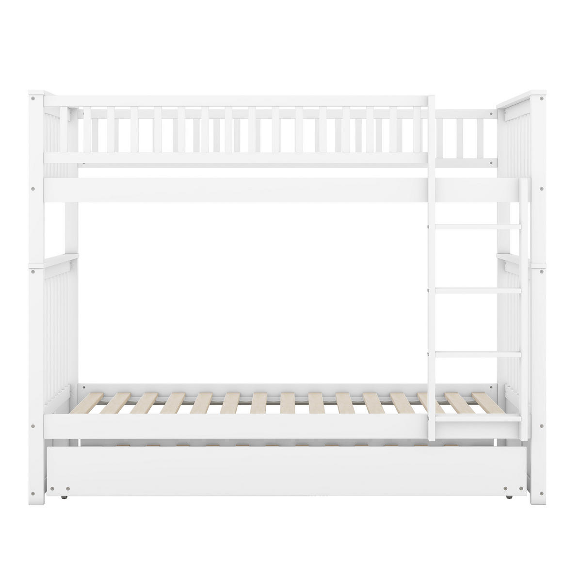 ETAGENBETT 90/200 cm aus Kiefernholz mit Ausziehbett Weiß - Weiß, Holz (90/200cm) - Modenvie