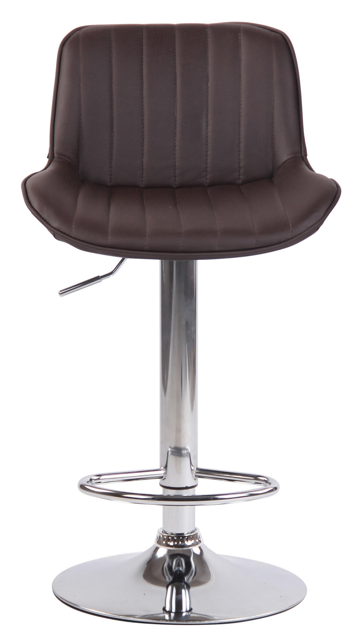 BARHOCKER 2er Set Lentos Kunstleder chrom braun - Chromfarben/Braun, Kunststoff/Metall (50/108/50cm) - TPFLiving