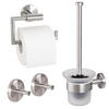 BADEZIMMER-ZUBEHÖR-SET PIAZZA 3tlg, Edelstahl, matt - Silberfarben, Metall (14.5/35/11.5cm) - bremermann