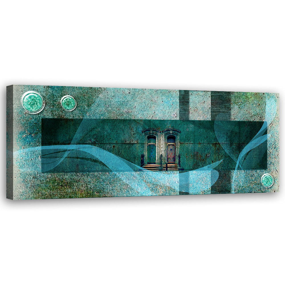 KUNSTDRUCK Türkis 90/30 cm - Türkis, Textil (90/30cm) - KUNSTLOFT