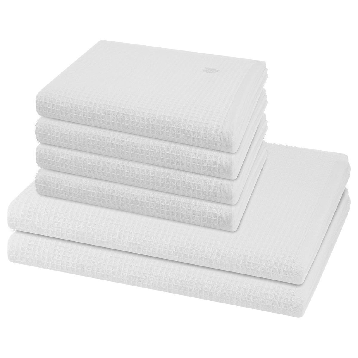 FROTTIERSET Pique 6-teilig - Weiß, Textil (50/100cm) - Ross