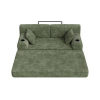 SCHLAFSOFA mit Metallrahmen grün 168×80×81 cm aus Cordstoff - Grün, Textil (80/81/168cm) - Luhomfu