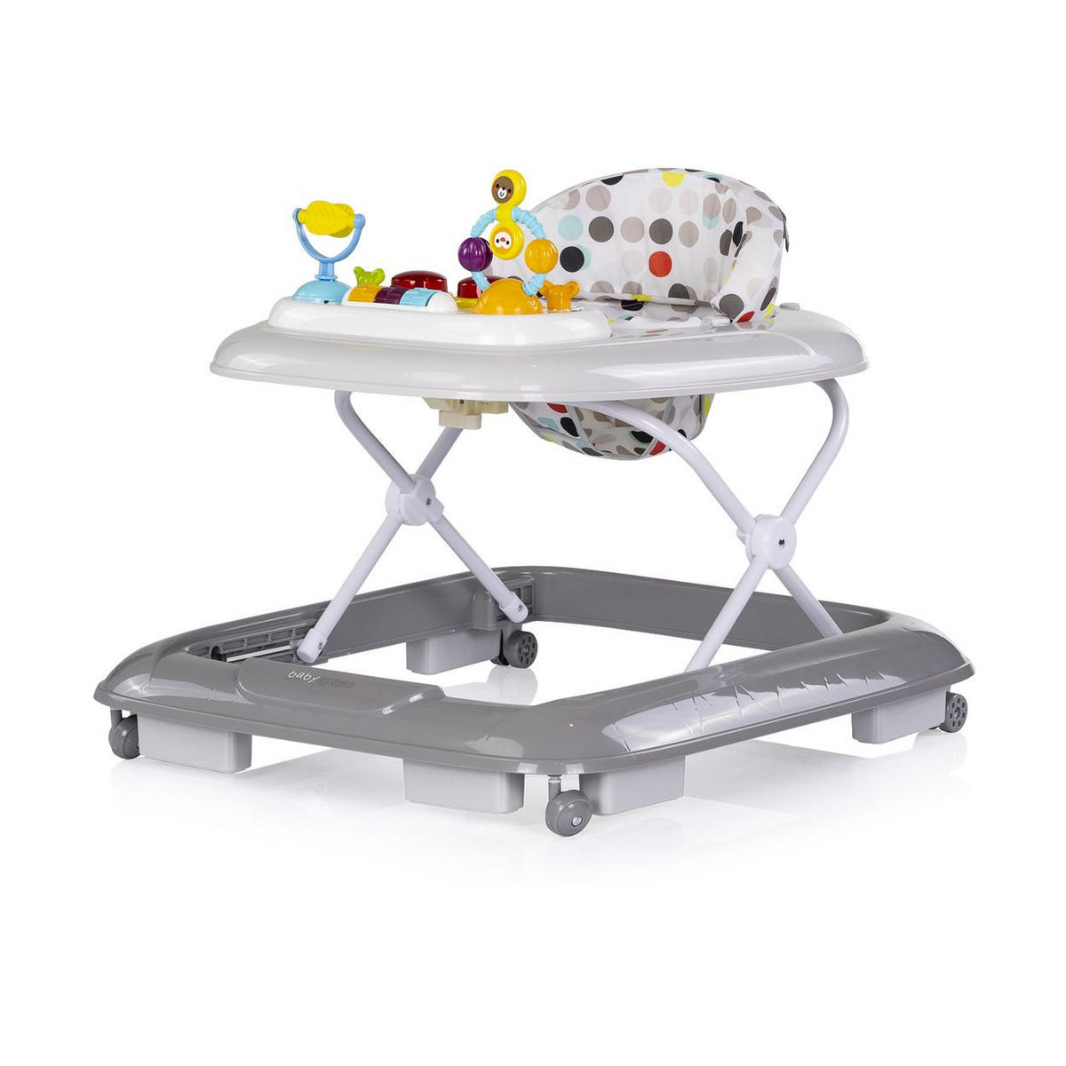 LAUFLERNHILFE Baby Steps Musik grau Spielpanel Räder Stopper klappbar Licht - Grau, Kunststoff (59/54/70cm) - Chipolino