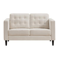 SOFA - 2 Personen - stoff - beige Dibalu - Beige, Textil (141/84/87cm) - Vente-Unique
