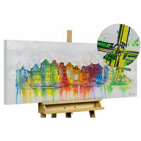 ACRYLBILD HANDGEMALT 120/60 cm - Multicolor/Grau, Holz/Textil (1.7/60cm) - KUNSTLOFT