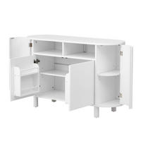 SIDEBOARD 120/38/77 cm mit höhenverstellbaren Böden, Rundbogenfach und verstellbaren Füßen aus MDF, Weiß - Weiß, Holzwerkstoff (120/77/38cm) - Redom